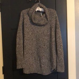 Leo & Nicole Brown Cowl Neck Poncho Sweater